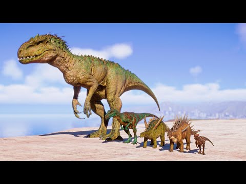 Dinosaur Race #28 - Indominus Rex vs Gigantspinosaurus vs Homalo vs Herrera vs Chungkingosaurus