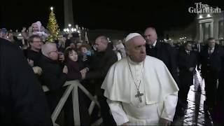 Is The Pope Racist? Poop Francis Pimp Slaps Asian Woman!