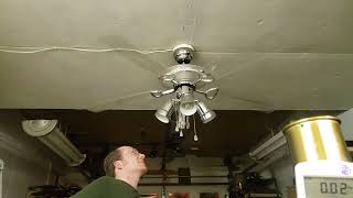 Menards Turn of the Century Ceiling Fan in neon/plexiglass