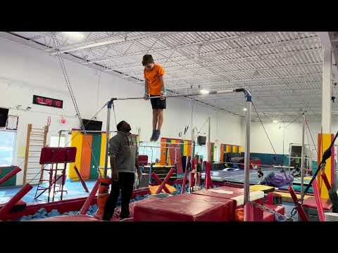 Level 3 Men's Gymnastics High Bar Routine 🔥🧡🖤 #L3Gymnastics #MensHighBar #HighBarRoutine