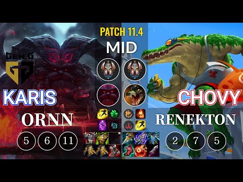 GEN Karis Ornn vs HLE Chovy Renekton Mid - KR Patch 11.4