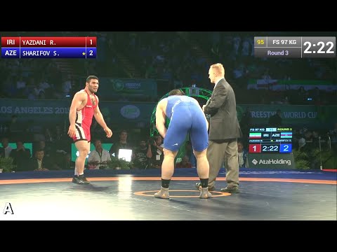 Round 3 FS - 97 kg: Sharif SHARIFOV (AZE) df. Reza YAZDANI (IRI), 9-1