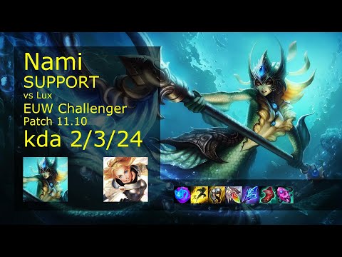 Nami Support & Sivir vs Lux & Tristana - EUW Challenger 2/3/24 Patch 11.10 Gameplay