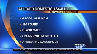 Ashtabula County Sheriff's Office searching for a suspect considered to be armed and dangerous