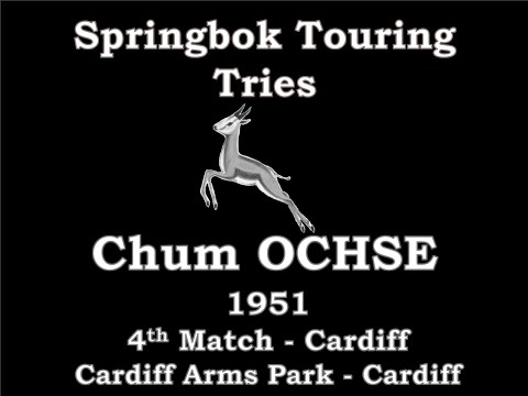 Chum Ochse 1st try - 1951/52 Tour to UK & France - Match 4 Cardiff)