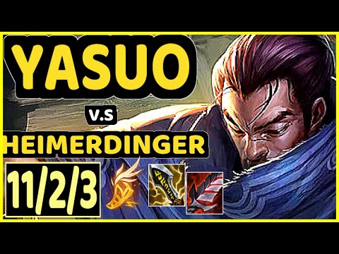 YASUO vs HEIMERDINGER - 11/2/3 KDA MID GAMEPLAY - BR Ranked MASTER