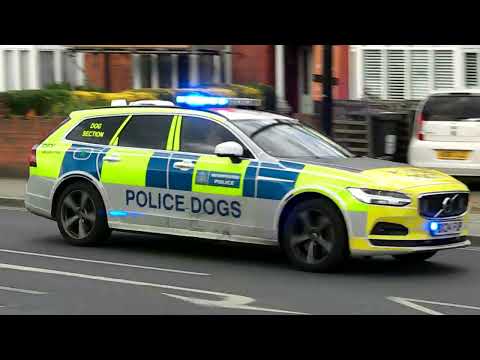 Metropolitan police Volvo V70 Dog unit responding in London Catford