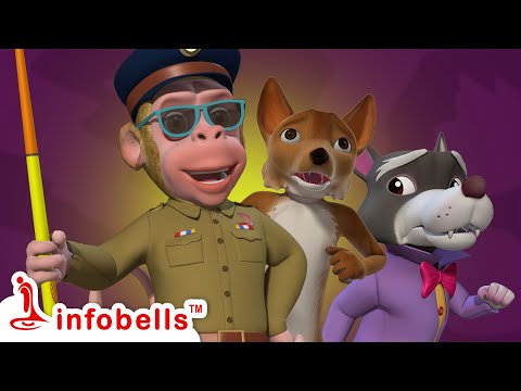 Super Police Koti Mama - Animal Games Challenge | Telugu Rhymes and Cartoons | Infobells