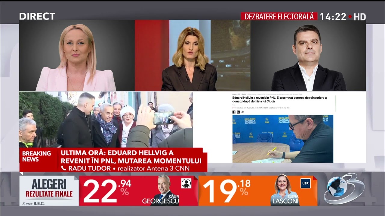 Eduard Hellvig a revenit în PNL: M-am întors într-un moment greu, nu când se făceau liste