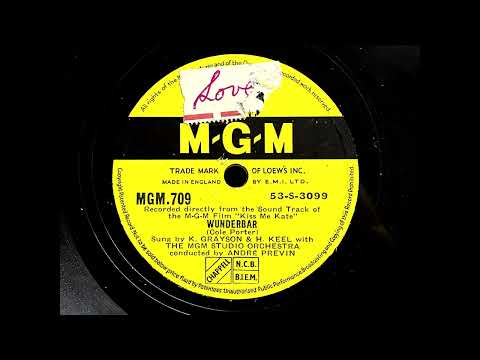 1954 KATHRYN GRAYSON feat. HOWARD KEEL - Wunderbar MGM 10" MGM709