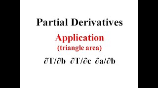 Partial Derivatives (Application)