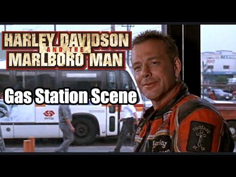 Harley Davidson and The Marlboro Man - Gas Station Scene