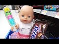 Doing Shopping With Baby Doll At The Supermarket For Easter Candy Eggs
