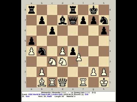 Moiseenko, Alexander vs Le, Quang Liem | FIDE World Blitz Team Chess 5 8th 2025, London England