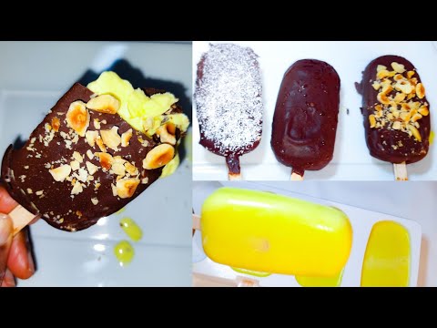 Homemade Chocolate Coated Popsicles, Easy And Fast With Few Ingredients.