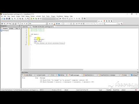 Variable Declaration And Usage In C Program
