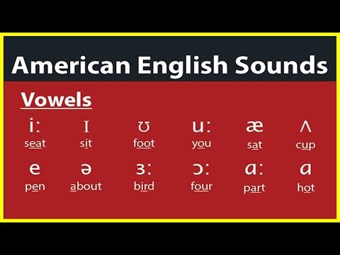 American English Pronunciation - The Vowels Sounds - Các nguyên âm, гласные, 모음, 母音,สระ, 元音