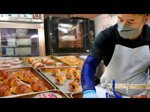 ¡Identifica la masa de pan con buen ojo y haz pan con nuevos equipos! Una mirada de cerca a la nueva panadería que todos están creando desde la etapa de preparación. Elaboración de pan japonés [Atelier Dasha Misato Chuo Branch] ASMR
