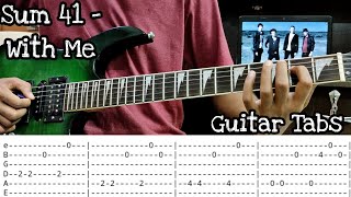 With Me | Sum 41 | Guitar Tabs | Guitar Cover | Lead + Rhythm | Guitar Tutorial | Tabs | Lesson