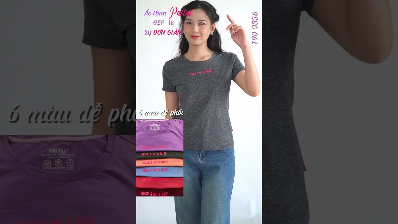 Áo thun nữ form suông cổ tròn tay ngắn chất cotton siêu mát 190p 0356