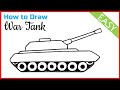 How to Draw a Tank Step by Step  | Easy Army Tank Drawing For Kids