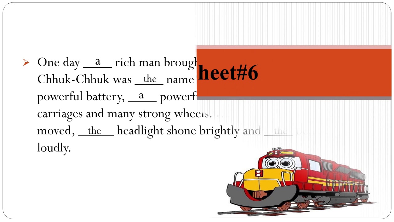 Video 2 - Articles - Worksheets