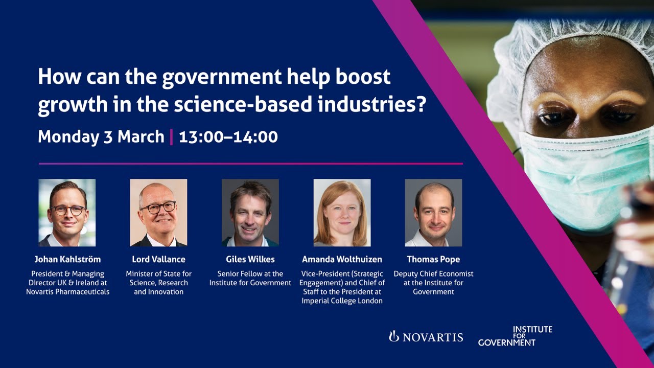 How can the government help boost growth in the science-based industries?