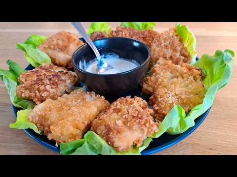 Delicious crispy panko fish (Japanese-style breading) with sauce.