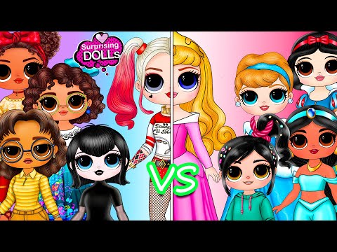 Encanto, Turning Red  and Harley Quinn vs Disney Clothes Switch Up - DIY Paper Dolls & Crafts