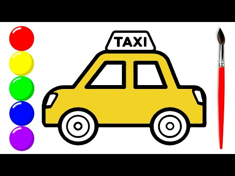 How to draw a Taxi Car?  Drawing step by step together