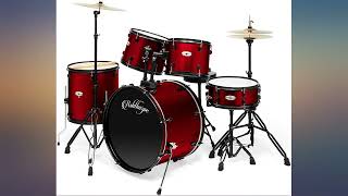 Video thumbnail for Ashthorpe 5-Piece Complete Full Size Adult Drum Set with Remo Batter Heads - Red review by brotherUU