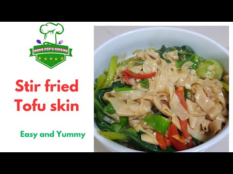 Stir fried tofu skin
