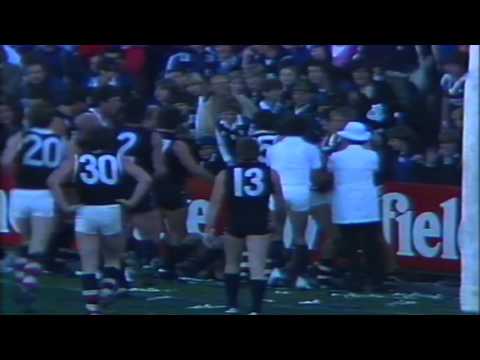 Robby Muir remonstrates strenuously with the officialdom - 1984 Round 6 - Carlton vs St Kilda