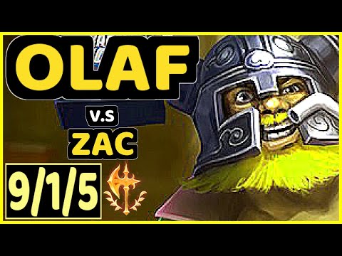 JULIUS (OLAF) vs ZAC - 9/1/5 KDA JUNGLE CHALLENGER GAMEPLAY - NA