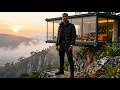 Building A Cozy Glass Cliff Cabin Suspended On A Jungle Cliff ASMR Build Survival Full Build