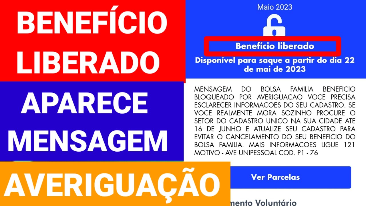 APLICATIVO DO BOLSA FAMÍLIA MOSTRA BENEFÍCIO LIBERADO E MENSAGEM DE AVERIGUAÇÃO O QUE FAZER?