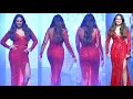 Sonakshi Sinha Very Gorgeous Ramp Walk In Red Body Outfit At Bombay Times Fashion Week