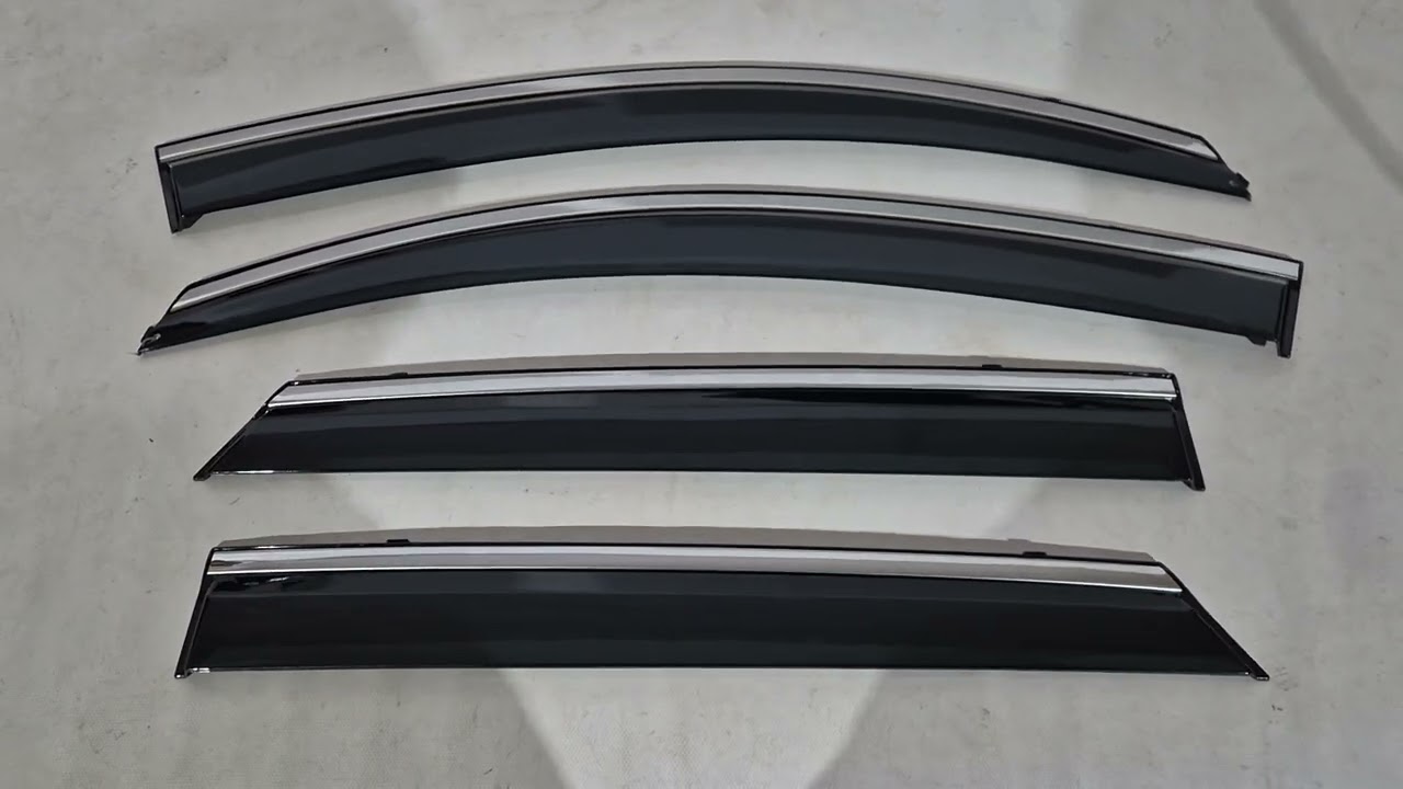 Ветровики с хромированным молдингом Niken Luxury (4 шт) Video 1
