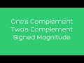 One S Complement Two S Complement And Signed Magnitude
