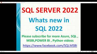 Download the video "SQL 2022 Tutorials | New Features of SQL 2022 | What's new in SQL 2022 | sql 2022 new features"