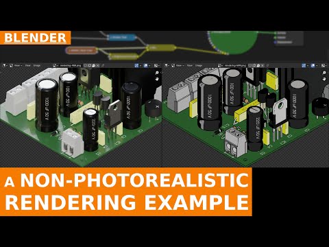 BLENDER - A simple Setup for NPR Rendering of an Electronic Circuit