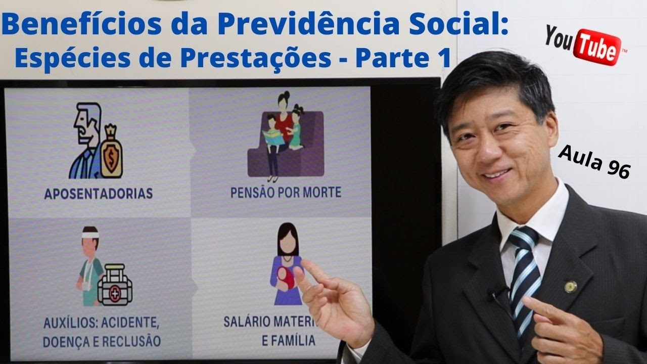 Plano de Benefícios da Previdência Social: Espécies de Prestações - Parte I - Aula 96  - Edu Tanaka