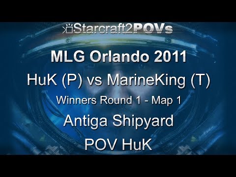 SC2 WoL - MLG Orlando 2011 - HuK vs MarineKing - WR1 - Map 1 - Antiga Shipyard - HuK
