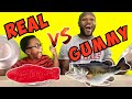 REAL FOOD vs GUMMY FOOD CHALLENGE with SON 🤢