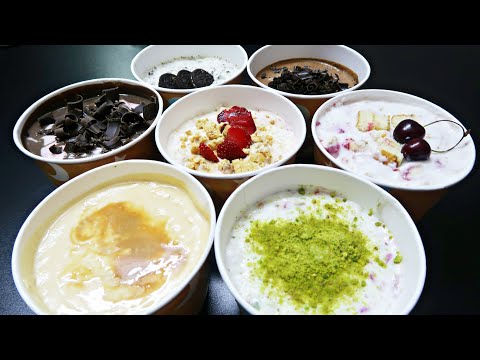 آيس كريم اقتصادي  7 نكهات و الطعم خيااالي سهل و سريع How to make Easy ice cream at howe (7 flavors)