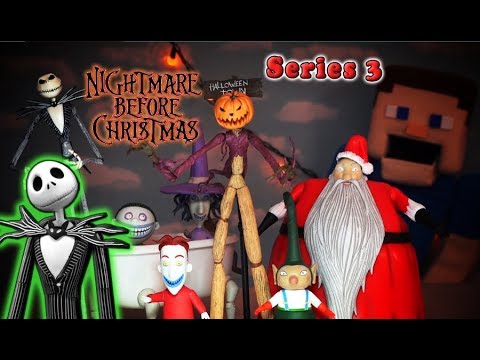 Nightmare Before Christmas Diamond Select Toys Series 3 Action Figures unboxing Halloween songs