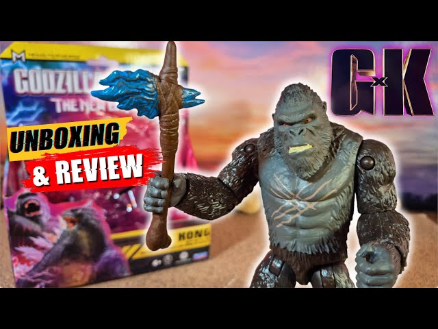 Vídeo relacionado con MonsterVerse Godzilla x Kong: The New Empire, Figura de acción Battle Scarred Kong de 6 Pulgadas, Personaje icónico de la película Coleccionable, Incluye función de Hacha de Batalla, Adecuado para