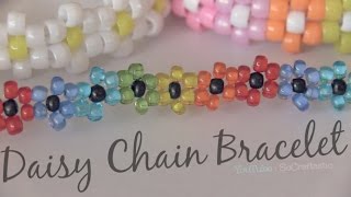 DIY DAISY CHAIN BRACELET - Beaded Flower Jewelry - How To | SoCraftastic