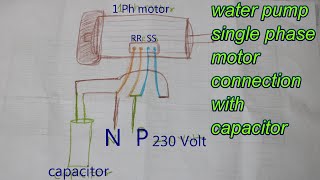 single phase motor connection with capacitor | 4 wire single phase motor connection with capacitor