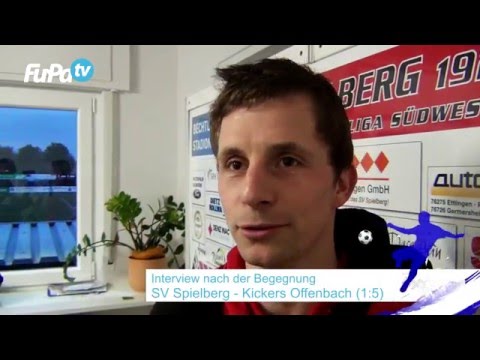 Ole Schröder, SV Spielberg, am 23.3.2016 zu SV Spielberg - Kickers Offenbach